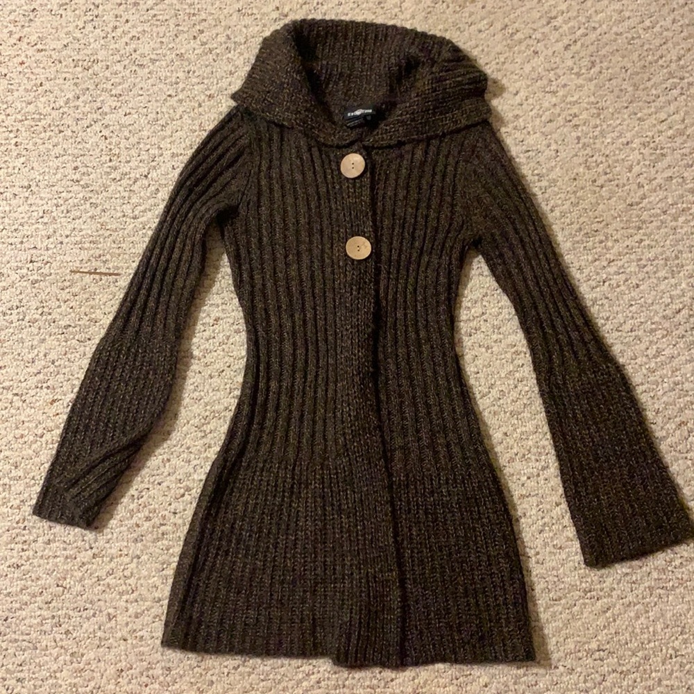 Beautiful cardigan like, button front sweater.